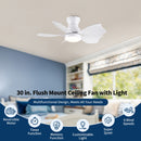 Low Profile Flush Mount Ceiling Fan With Light by HouseOfZazla