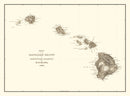 Vintage Map of Hawaii 1845