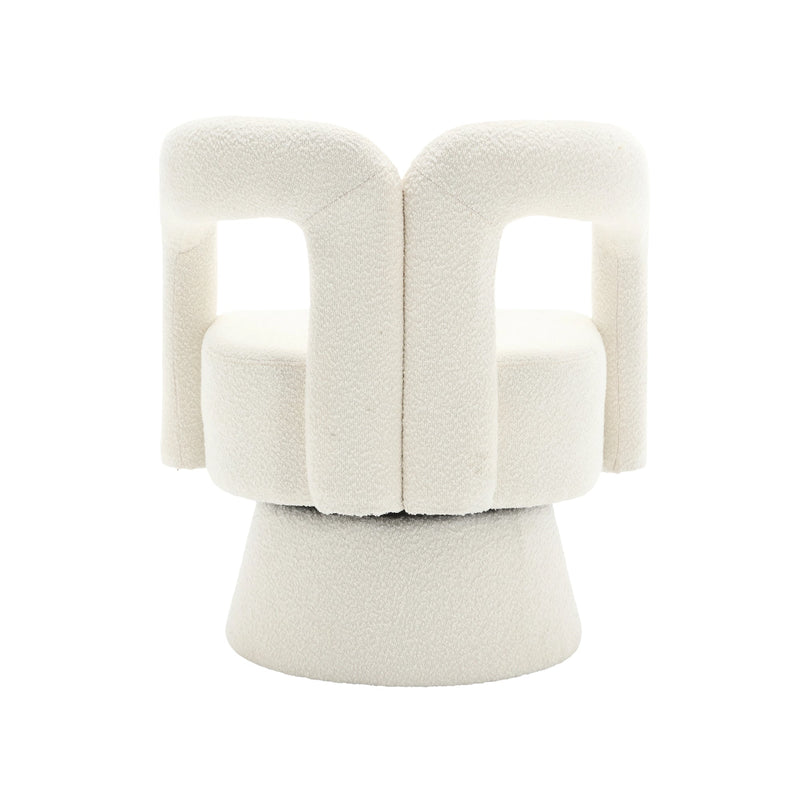 360 Degree Swivel Cuddle Barrel Accent Chairs, Round Armchairs with Wide Upholstered, Fluffy Fabric Chair for Living Room, Bedroom, Office, Waiting Rooms