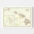 Vintage Map of Hawaii 1917