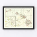 Vintage Map of Hawaii 1917