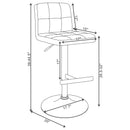 Lenny - Upholstered Adjustable Bar Stool (Set of 2) - White
