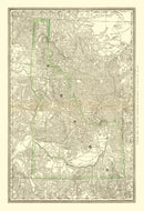 Vintage Map of Idaho 1884