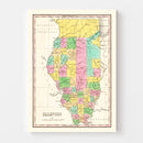 Vintage Map of Illinois 1826