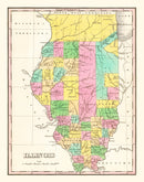 Vintage Map of Illinois 1826
