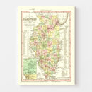 Vintage Map of Illinois 1836
