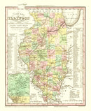 Vintage Map of Illinois 1836