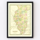 Vintage Map of Illinois 1838