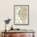 Vintage Map of Illinois 1852