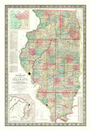 Vintage Map of Illinois 1852