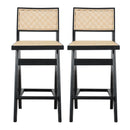Keira - Bar Stool (Set of 2) - Black / Rattan by HouseOfZazla