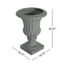 Outdoor Garden Urn Planter, Gray