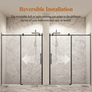 56-60" W x 76" H Stainless Steel Frameless Sliding Shower Door by HouseOfZazla