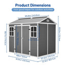 Plastic Utility Shed 8x6 ft with Floor – Lockable Storage Shed by HouseOfZazla