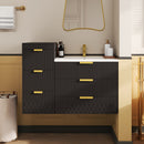 Wall Mounted Floating Cabinet With Side Cabinet Combo, Rectangular Ceramic Sink Vanity by Unique Piece Furniture