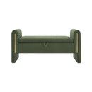 Modern Teddy Upholstered Large Bed End Bench With Arms And Storage