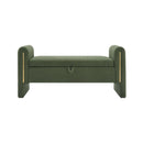 Modern Teddy Upholstered Large Bed End Bench With Arms And Storage by Unique Piece Furniture