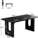 Rectangular Dining Table For 6 - 8 People With Pedestal Base by HouseOfZazla