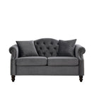 2 Seater Chesterfield Sofa With Rolled Arms And Nailhead Trim For Living Room by HouseOfZazla