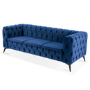 84.06" Inch Width Traditional Square Arm removable cushion 3 seater Sofa