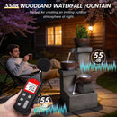LED Waterfall Fountain Outdoor For Garden - Gray by HouseOfZazla