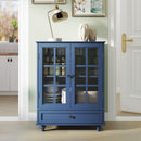 Minimalist Buffet Cabinet With Double Glass Doors And Drawer by HouseOfZazla
