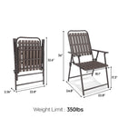 3-Piece Outdoor Patio Furniture Set with Foldable Chairs & Tempered Glass Table by HouseOfZazla
