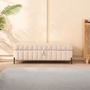 Wide Upholstered Storage Soft Bench Ottoman With Metal Legs by HouseOfZazla