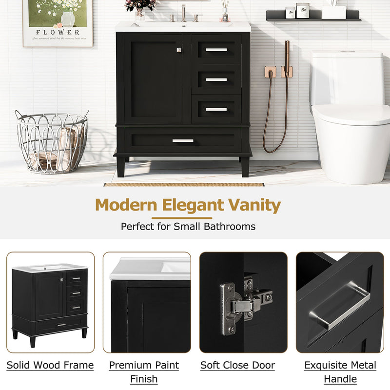 30" Bathroom Vanity with Sink Combo Set, photo 4 of 10