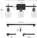 Bunbury 5-Piece "All-in-One" Bathroom Set, Matte Black, 3-Light Vanity Light Combo by LampsUSA