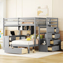 Bunk Bed With Desk, Drawers And Shelves by HouseOfZazla