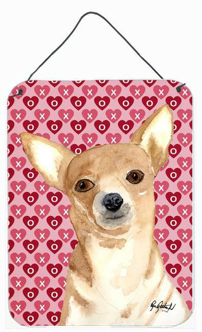 Chihuahua Love and Hearts Aluminium Metal Wall or Door Hanging Prints