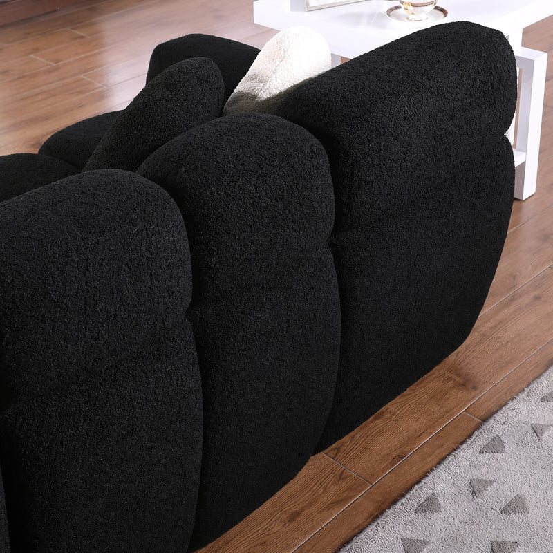 64.96 length, 35.83" deepth, human body structure for USA people, marshmallow sofa,boucle sofa, 2 seater, BEIGE BOUCLE