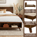Walnut King Size Platform Bed Frame