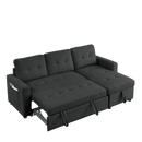 78.5" Sleeper Sofa Bed Reversible Sectional Couch with Storage Chaise and Side storage bag for Small Space Living Room Furniture Set