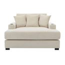 Oversized Chaise Lounger Modern Style Sofa Couch With Pillows, Charge Station & Cup Holders by HouseOfZazla