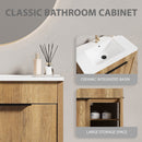 30inch Floor-Standing Bathroom Vanity with 3D Grooved Panel and Integrated Ceramic Sink by HouseOfZazla