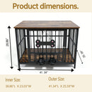 Vintage Wood Grain Dog Cage with Rotating Bowl