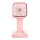 5 In 1 Folding Mini Fan Hands-free Rechargeable Neck Fan Handheld Fan with 3 Speeds Power Bank Phone Holder Neck Strap for Home Office Travel Dormitor