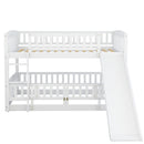 Low Bunk Bed With Slide, Fence And Ladder by Unique Piece Furniture