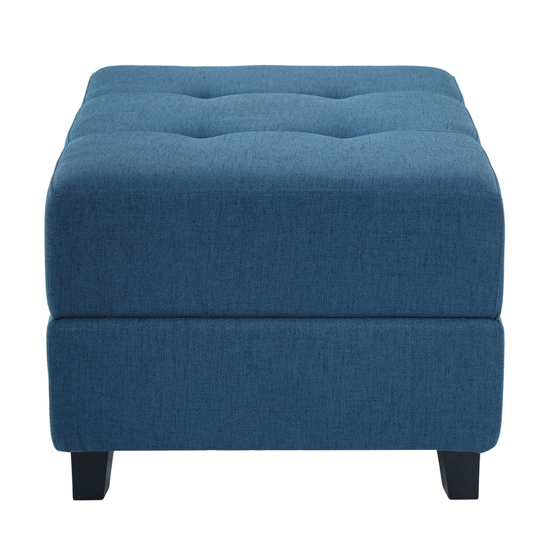 Navy Tufted Ottoman, photo 7 of 10