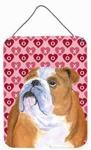 Bulldog English Hearts Love Valentine's Day Wall Door Hanging Prints