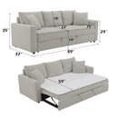 Connie - Boucle Sleeper Sectional Sofa With 2 Toss Pillows - Beige by Unique Piece Furniture