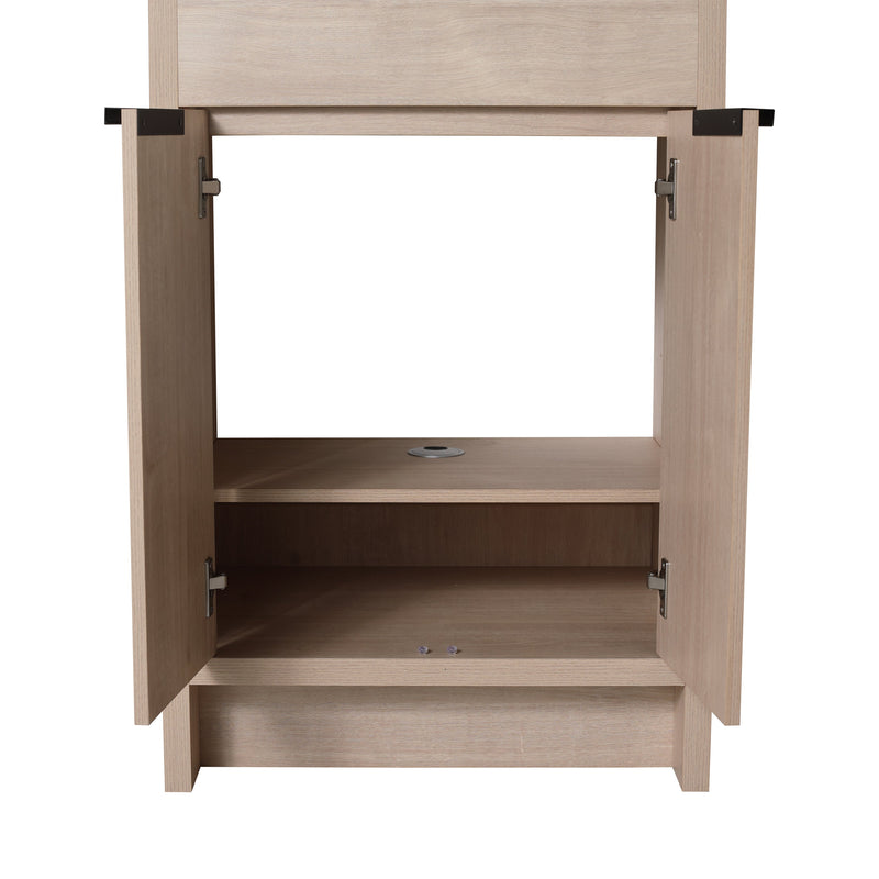 24 Inch Freestanding Bathroom Vanity with Black Ceramic Sink & 2 Soft-Close Cabinet Doors (BLO-G-BL9060BK),W1286S