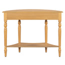 TREXM Farmhouse Half Moon Console Table with Drawer & Shelf