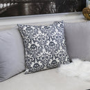 Baroque Skull Damask Accent Pillow – Black & White Day of the Dead Accent Cushion