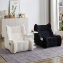 Bean Bag Chair With Armrests Oversized Comfy Beanbag Lounge Lazy Floor Sofa Accent Chair For Living Room - Black by HouseOfZazla