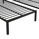 Modern Metal Triple Bunk Bed With Vertical Ladder, Safety Rail, And Storage Shelf - Black by HouseOfZazla