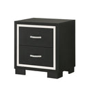 2 Drawer Bedroom Nightstand With Handles - Black by HouseOfZazla