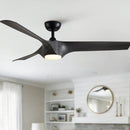 Reversible Quiet Motor Ceiling Fan Light With ABS Blades - Black / Gray by Unique Piece Furniture